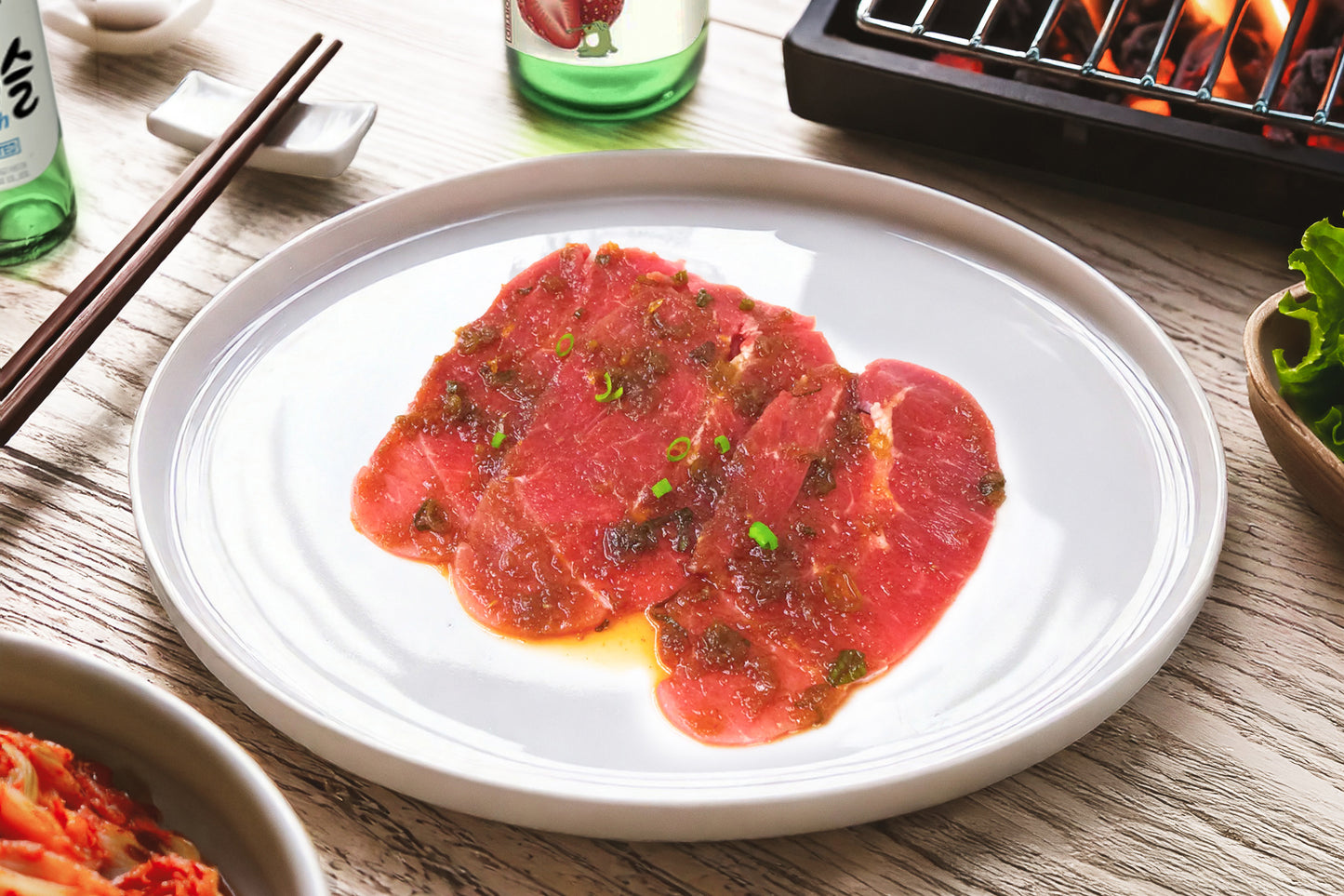 Flat Iron Marinated BBQ Slices 秘制牛板腱燒肉片