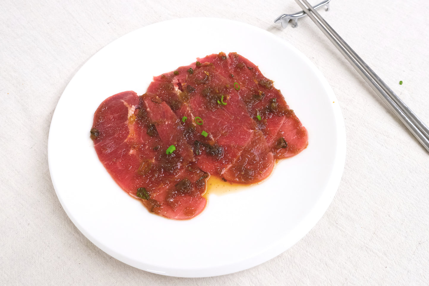 Flat Iron Marinated BBQ Slices 秘制牛板腱燒肉片
