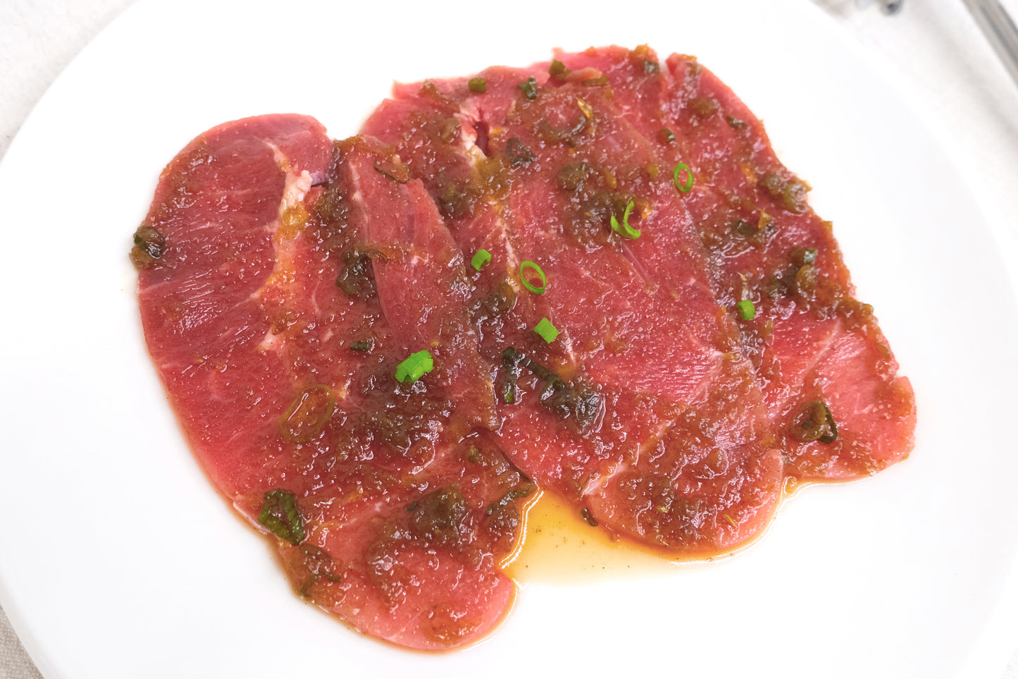 Flat Iron Marinated BBQ Slices 秘制牛板腱燒肉片