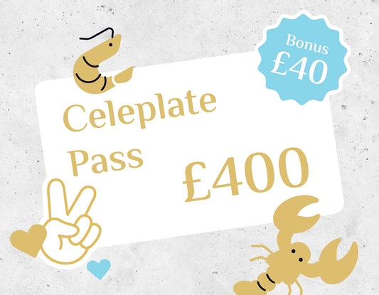 Celeplate Pass: Top Up £400, Extra Bonus Credit £40