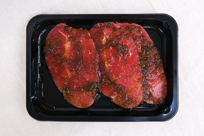 Flat Iron Marinated BBQ Slices 秘制牛板腱烧肉片